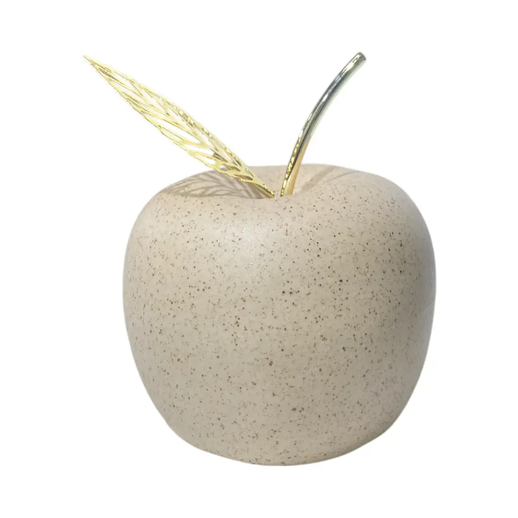 Manzana Decorativa de Cerámica Beige, estilo Nórdico, Minimalista. 8x8cm 