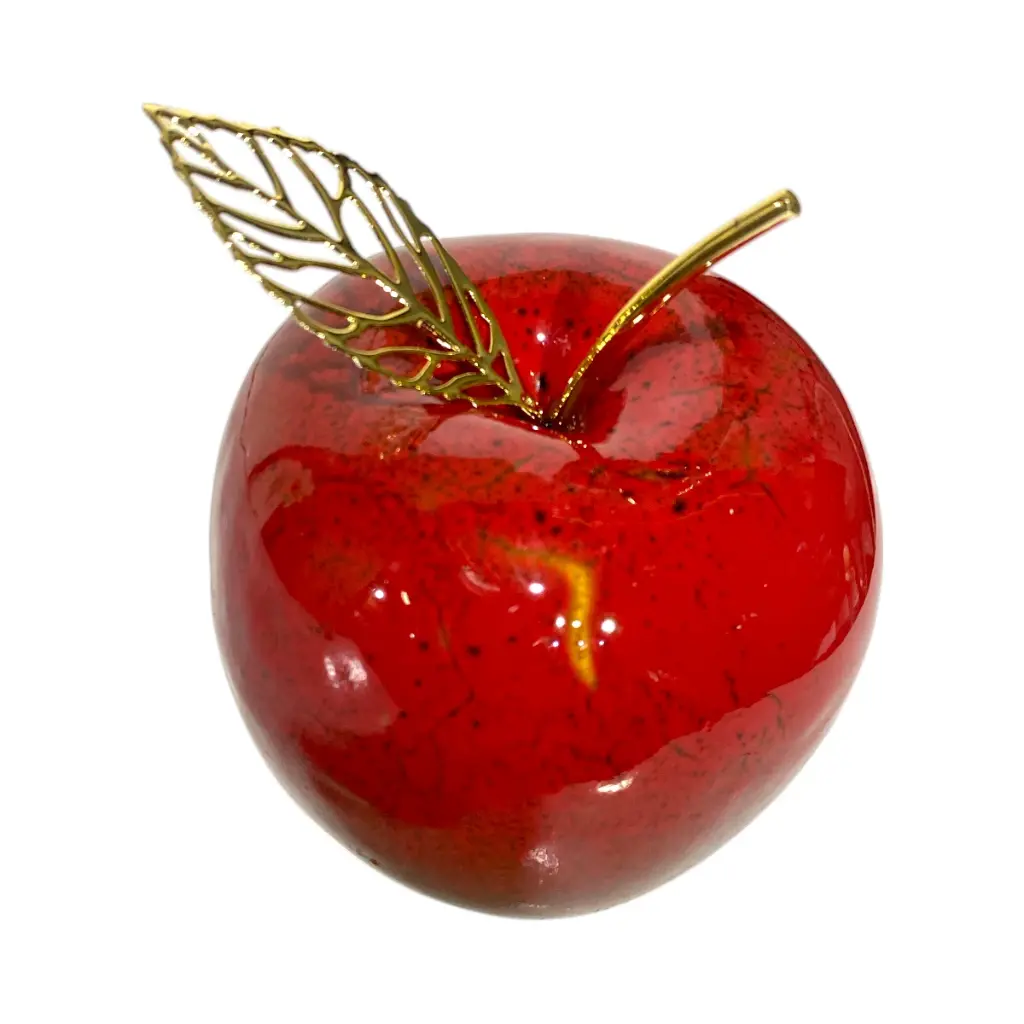 Manzana Decorativa de Cerámica Premium, estilo Glam. 9x10 Cm.
