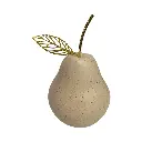 Pera Decorativa de Cerámica – Arena Mate y Oro (10x17 cm)