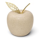 Manzana Decorativa de Cerámica Beige, estilo Nórdico, Minimalista. 10x12cm