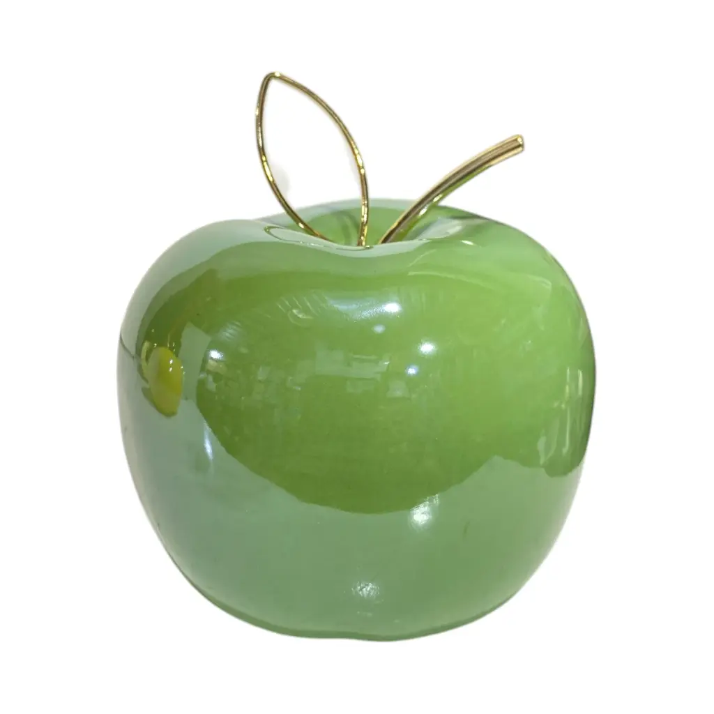 Manzana Decorativa de Cerámica Premium, estilo Glam. 11x11cm