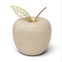 Manzana Decorativa de Cerámica, estilo Nórdico, Minimalista. Textura Arena 9x11cm 
