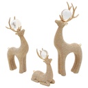 Set de 3 renos colección Golden Noel