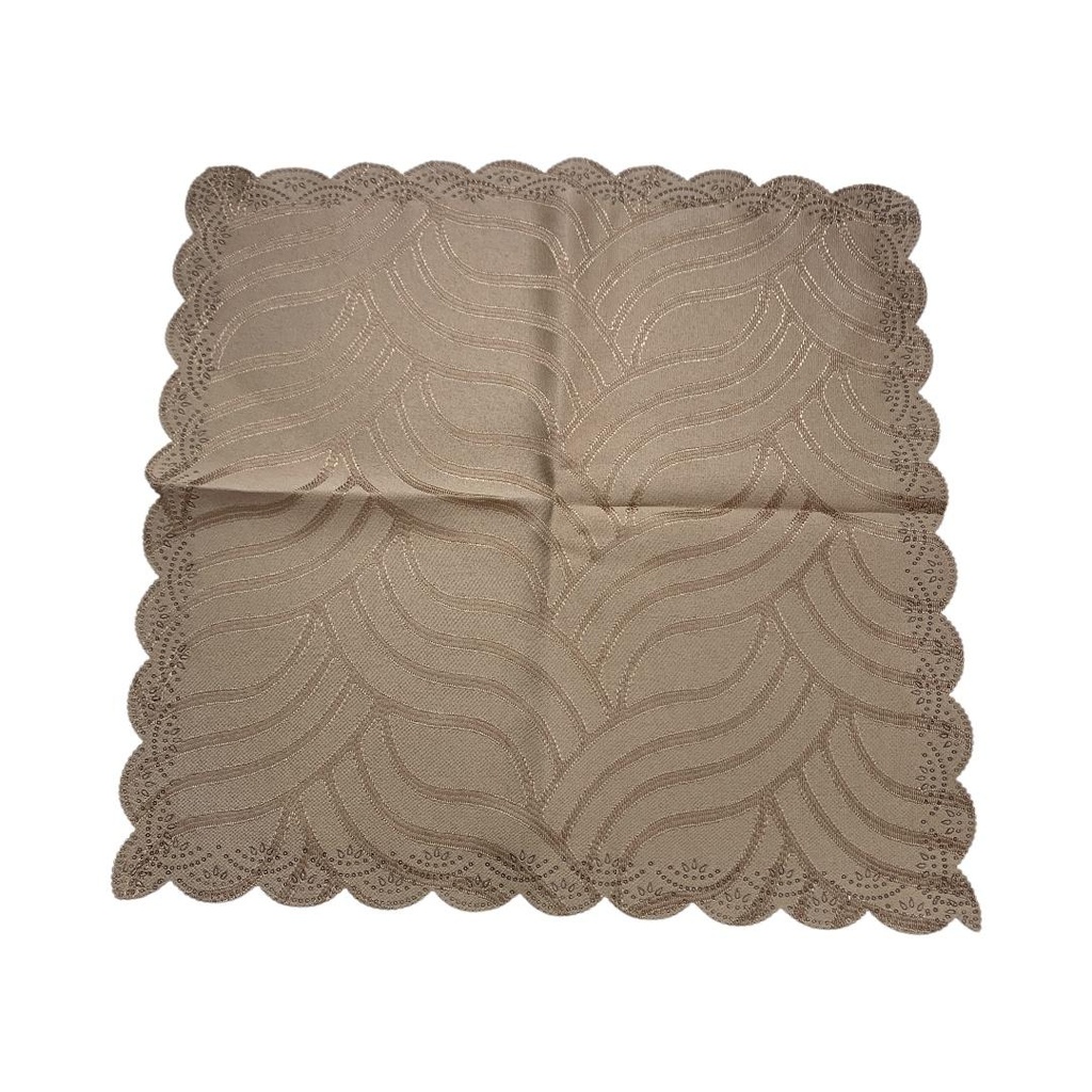 Servilleta de tela café con patrón jacquard 40x40cm 