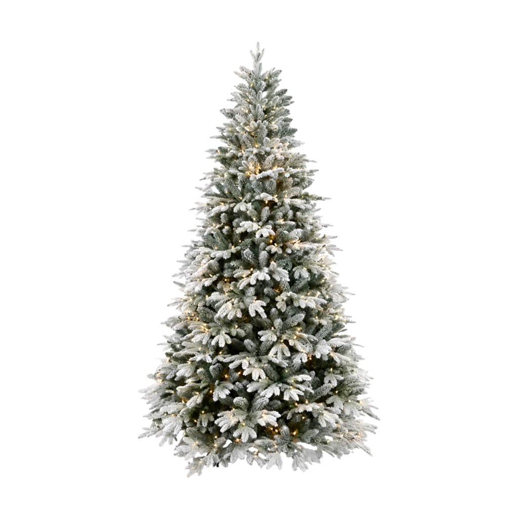 Árbol de Navidad Nevado de Lujo con Luz Led Cálida 180cm y Ø120cm