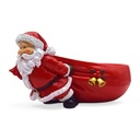 Bandeja Navideña Noel con Bolsa, Poliresina. 24x15x13cm