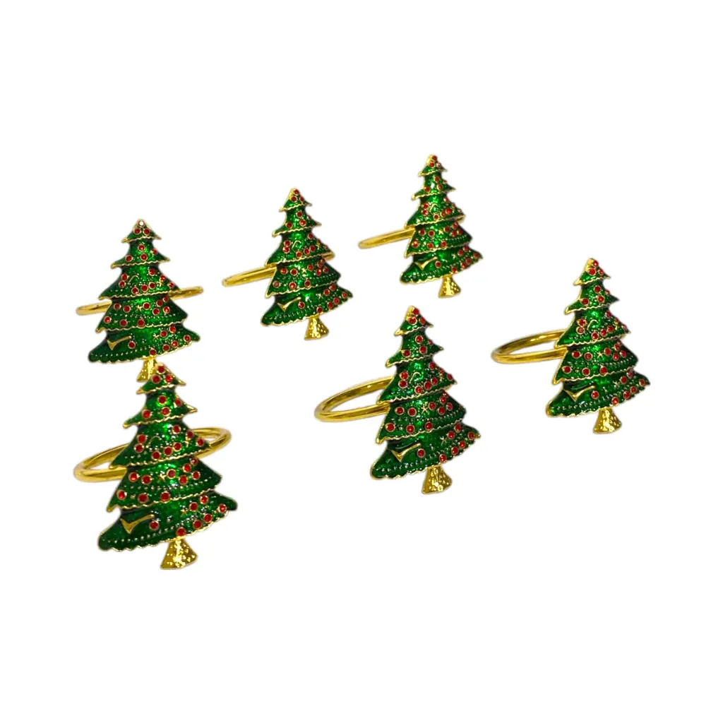 Aros de Servilleta árbol navideño, setx6pcs. 5cm