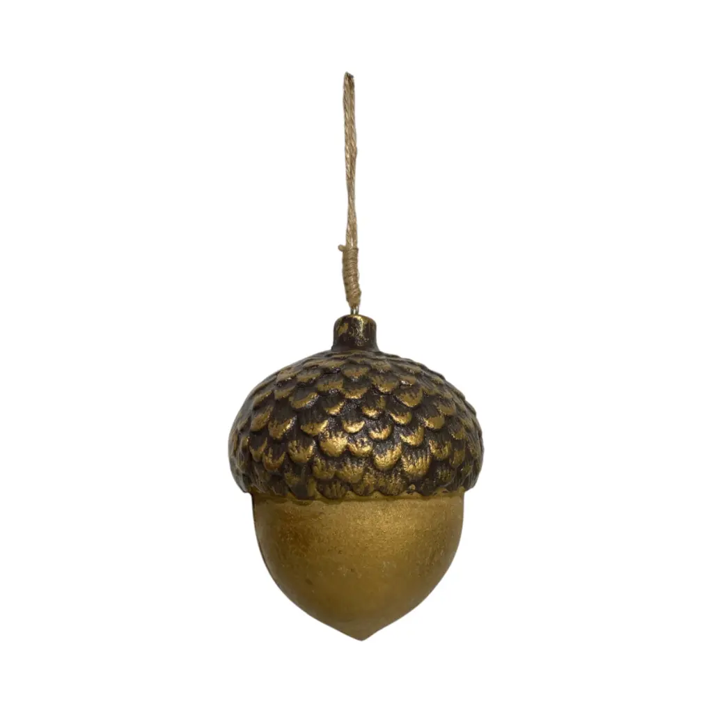 Bellota/avellana colgante navideño dorado, Ø10x12cm