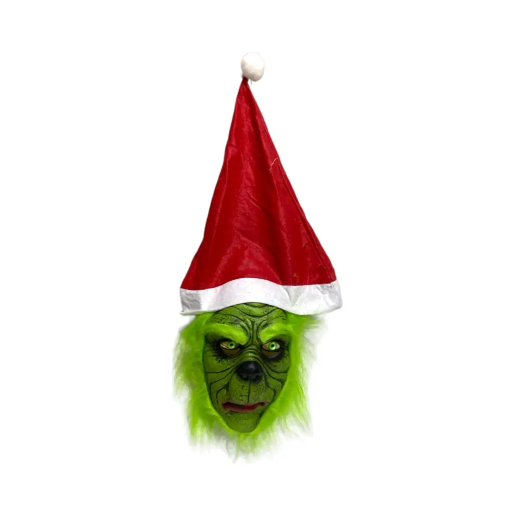 Mascara de Grinch, realista de hule. 15x25cm