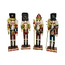 Cascanuez Navideño Madera Metalizados, 8x7x30cm