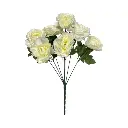 Flor blanca artificial, tela y pvc, 40cm