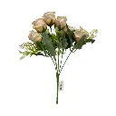 Flor artificial, crema tela y pvc, 32cm   
