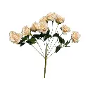 Flor artificial, rosa diamante melon tela y pvc, 45cm 