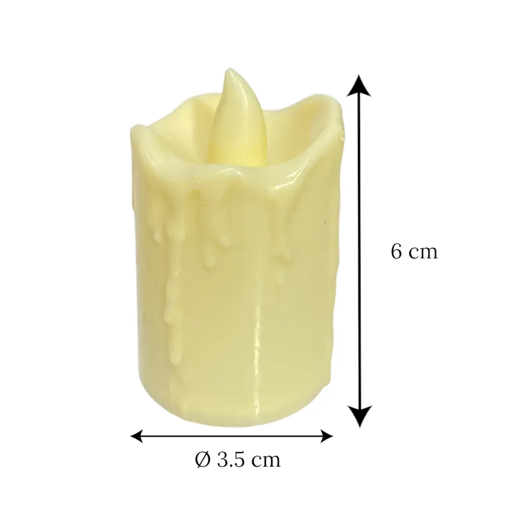 Vela a pilas Ø3.5cm x 6cm c/u