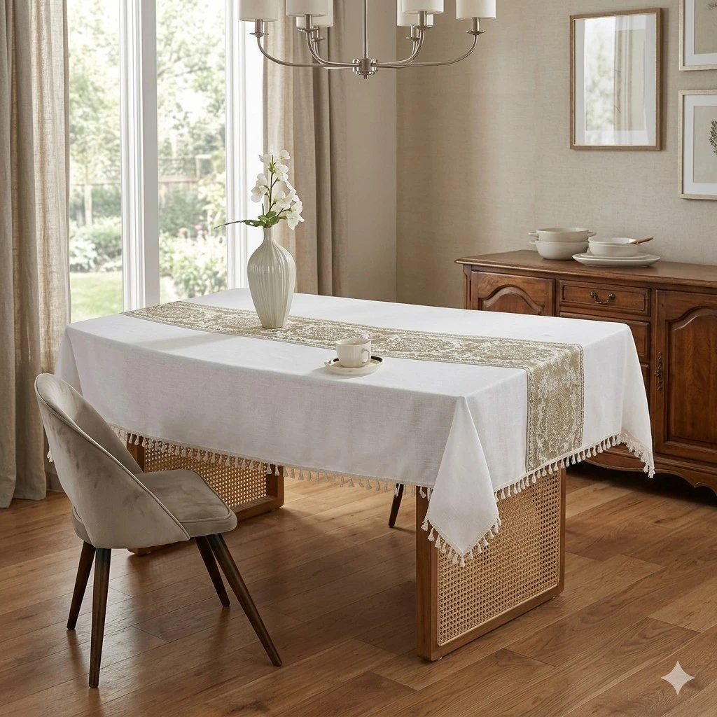 Mantel de Tela Beige, 150x300cm  