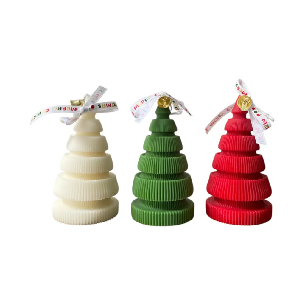 Vela Árbol de Navidad 3colores, Ø7.5x14.5cm