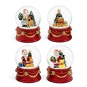 Esfera de cristal navideña de Noel, base roja 4Mod. Ø8cmx9cm