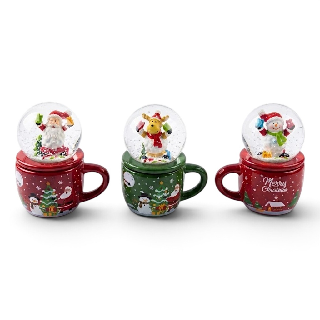 Esfera de cristal navideña de taza 3 Mod. Ø5cmx7cmx8cm