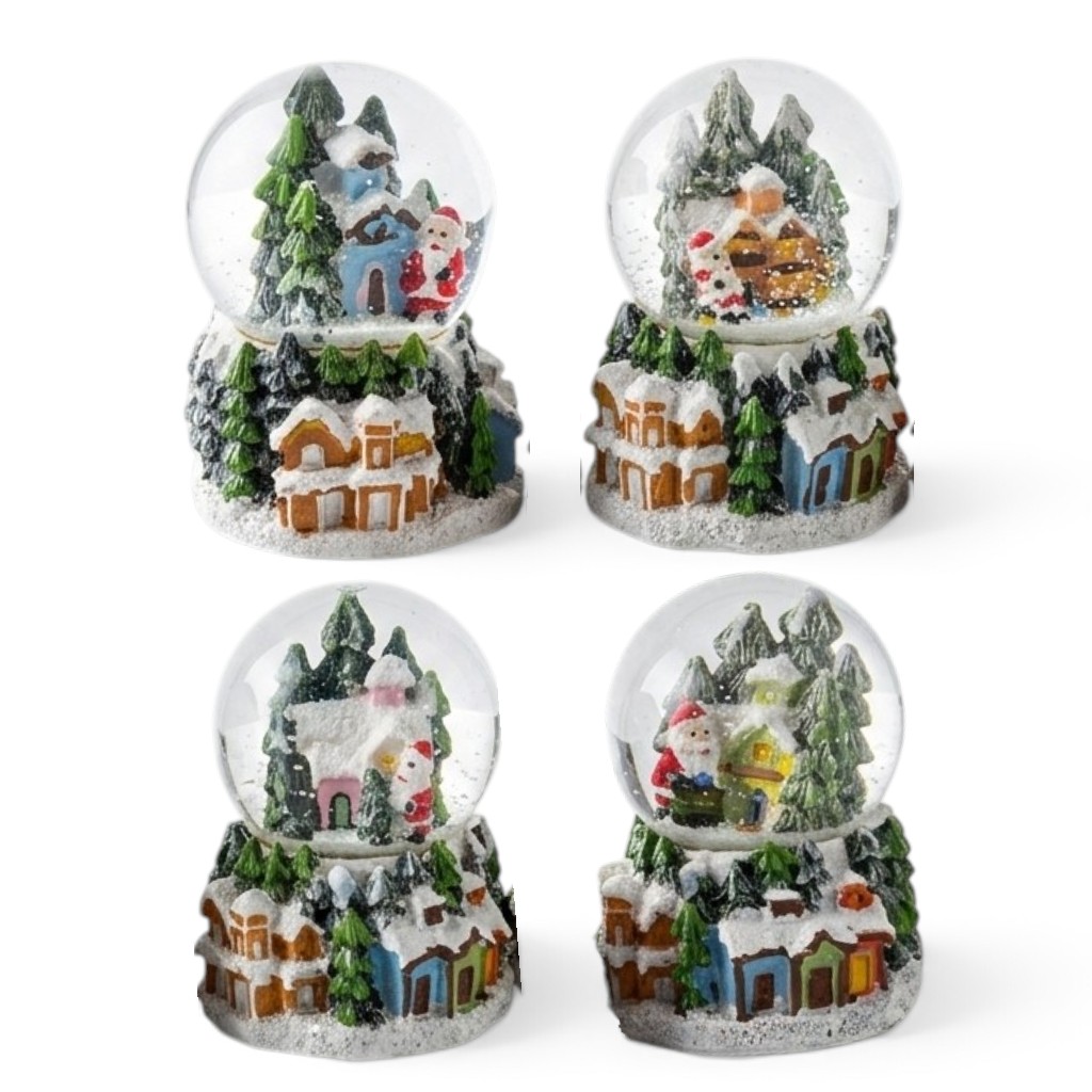 Esfera de cristal navideña de Noel con luz 4Mod. Ø5cmx7cm 