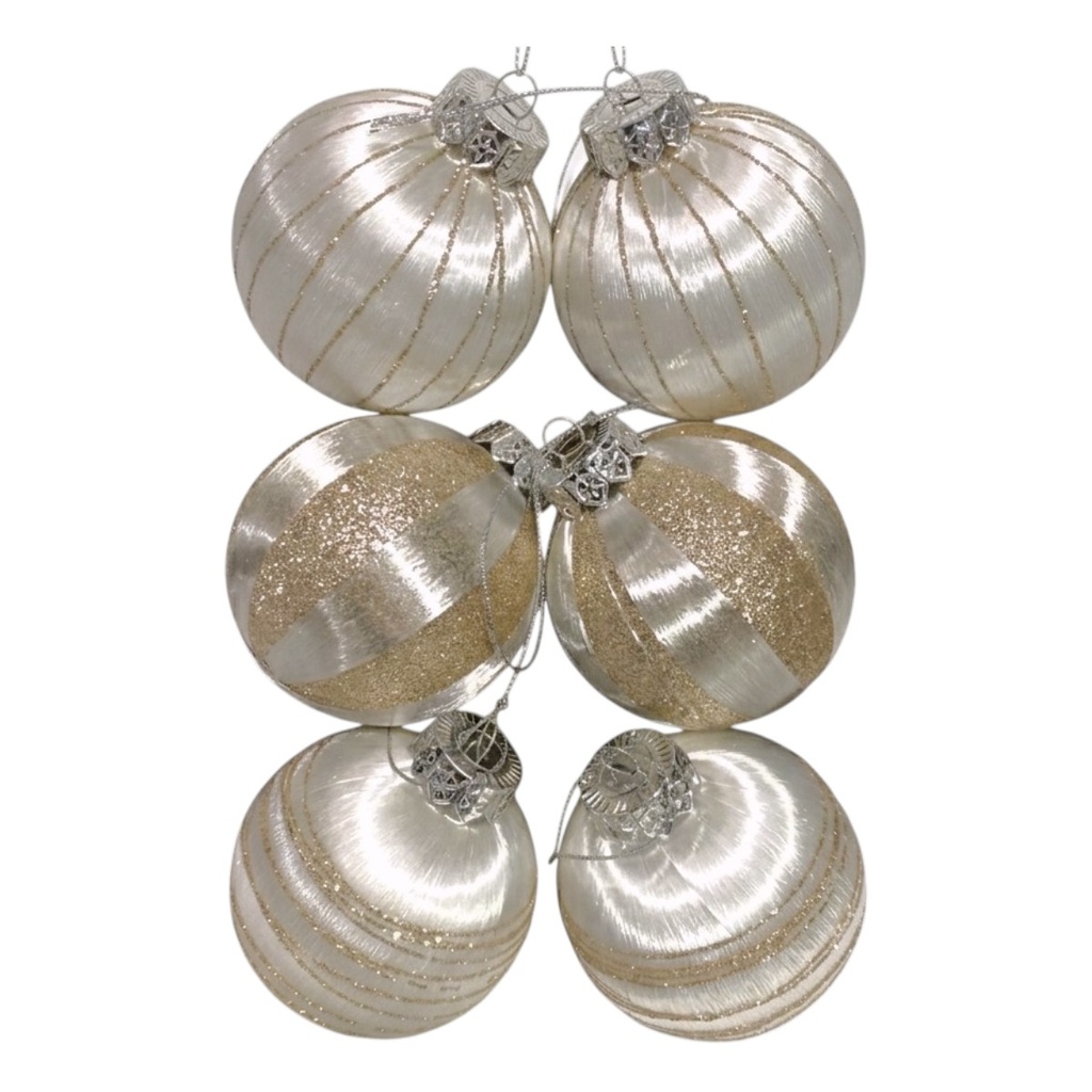 Bombillo Champagne/Plateado 8cm Set x 6