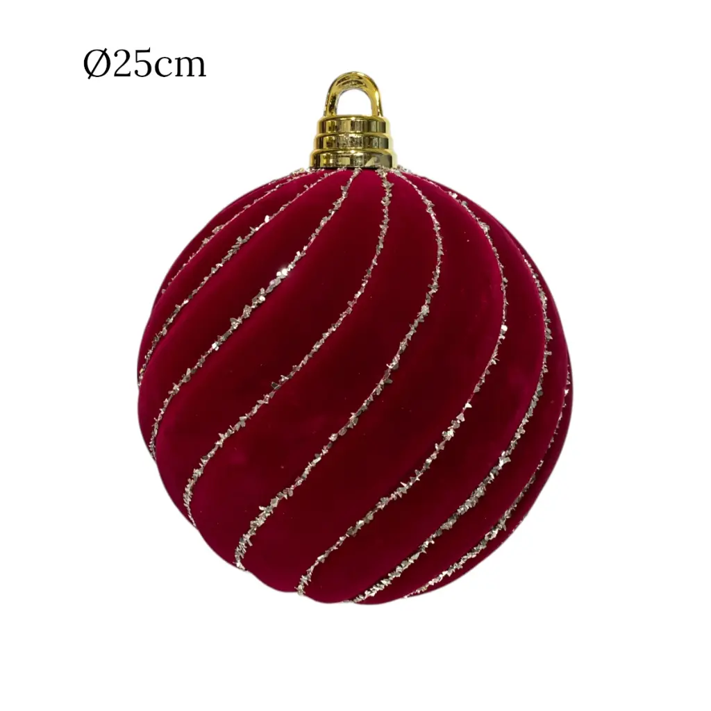 Bombillo de Navidad Ø25cm, Vino Gamuzado.