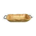 Bandeja de Madera Natural, con agarradera de hierro. 47x22x8.5cm 