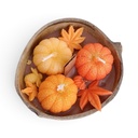 Vela Calabaza en candelabro de coco, 11x12x6cm