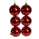 Esfera navideña roja 10cm, set x 6pz. Ref:IC01-126698-15