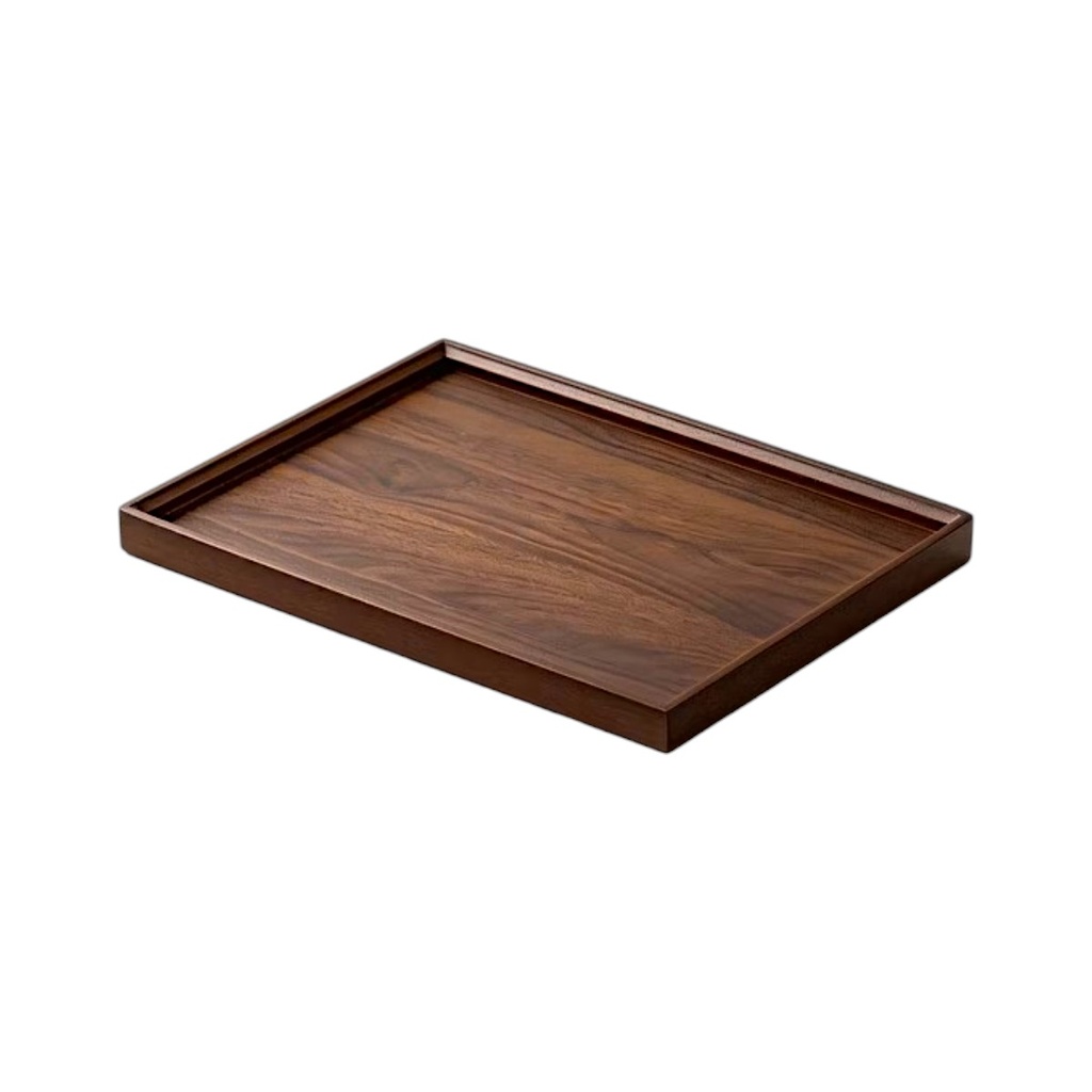 Bandeja de madera tipo nogal pequeña 15x25x3.5cm