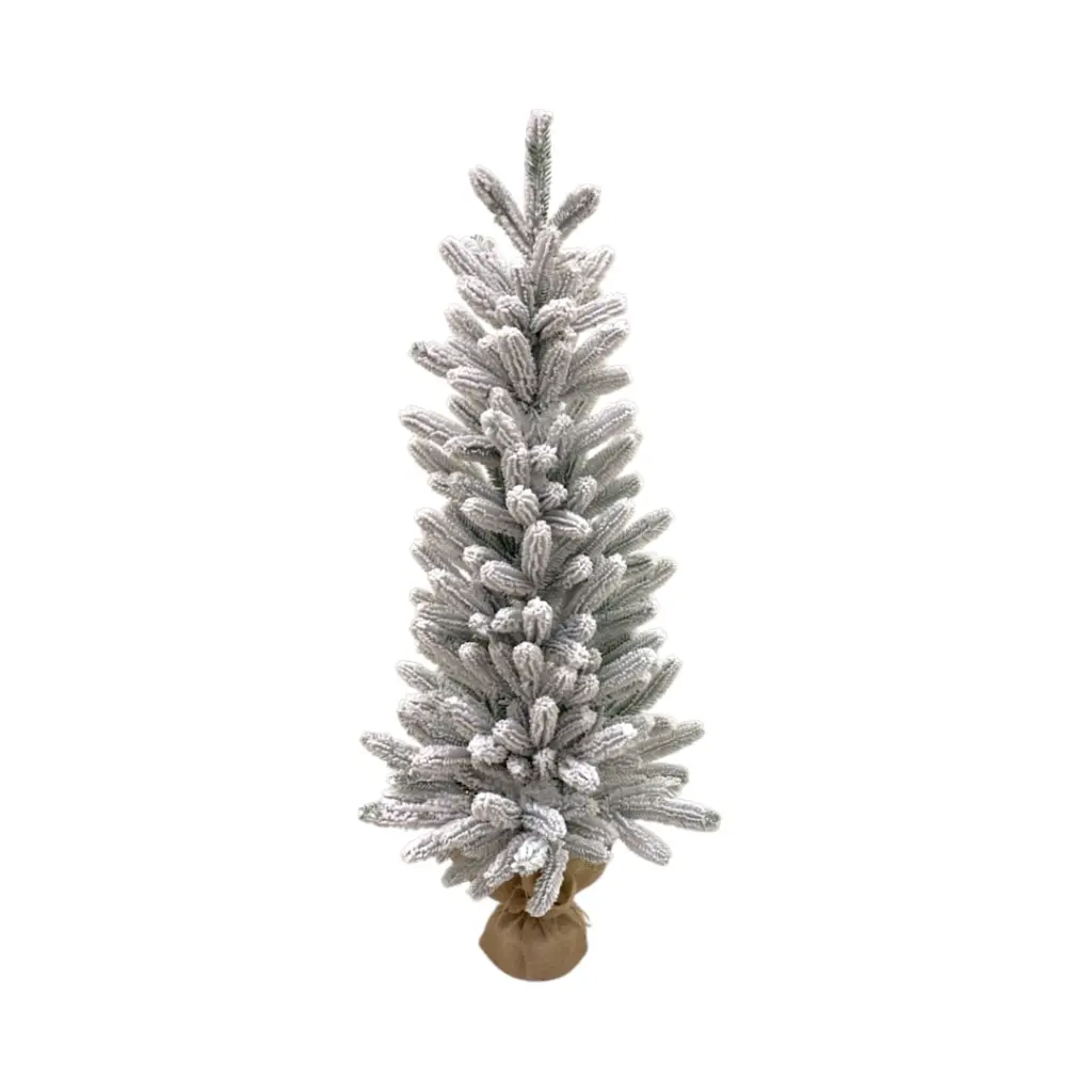 Árbol de Navidad Nevado Pvc 90cm base de madera. Ref:0901