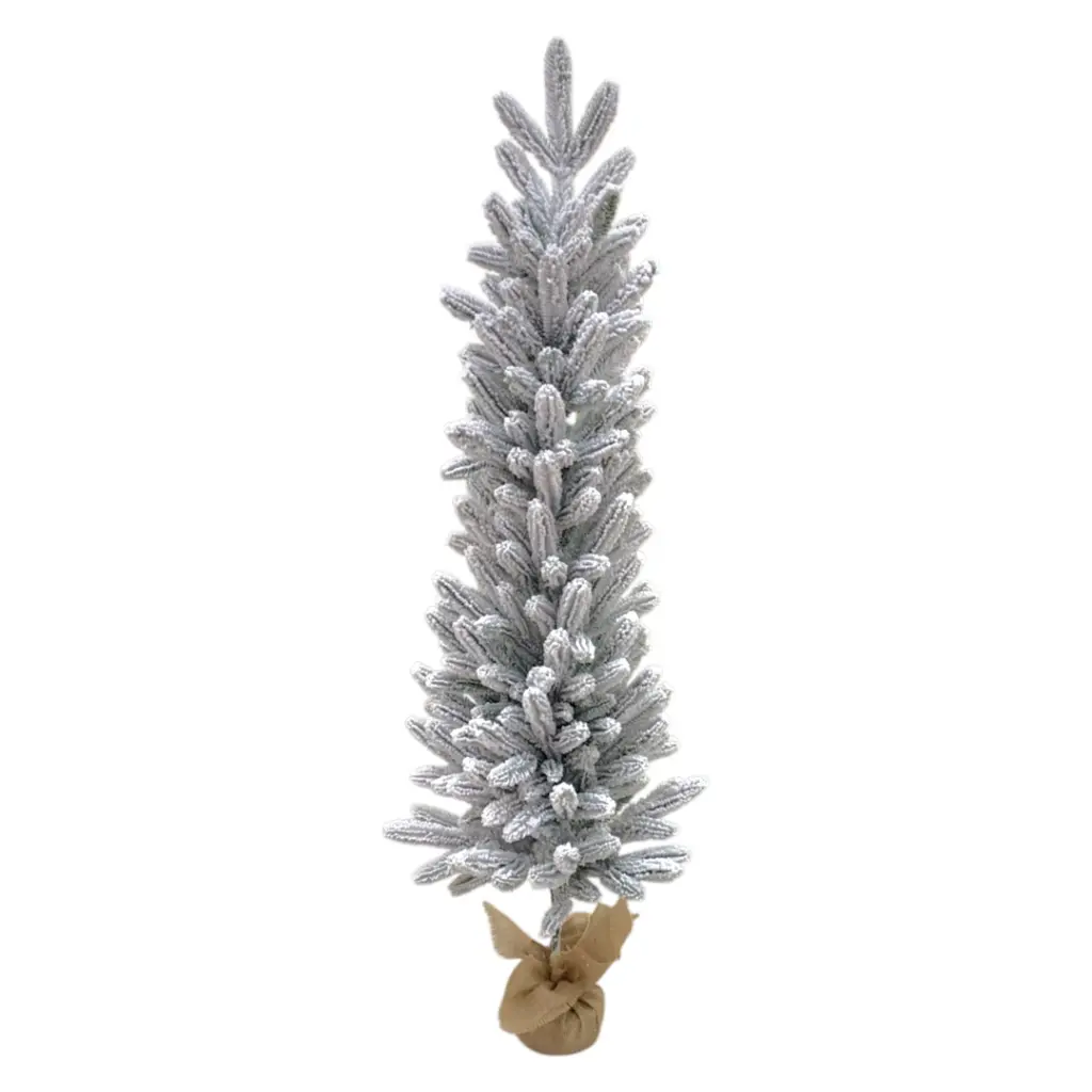 Árbol de Navidad Nevado Pvc 120cm base de madera. Ref:0902