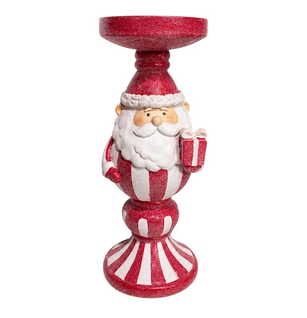 Candelabro Navideño Candy Noel, poliresina. Ø11cm x29cm
