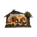 Nacimiento con Palmera, luz y musical USB. 31x9x21cm