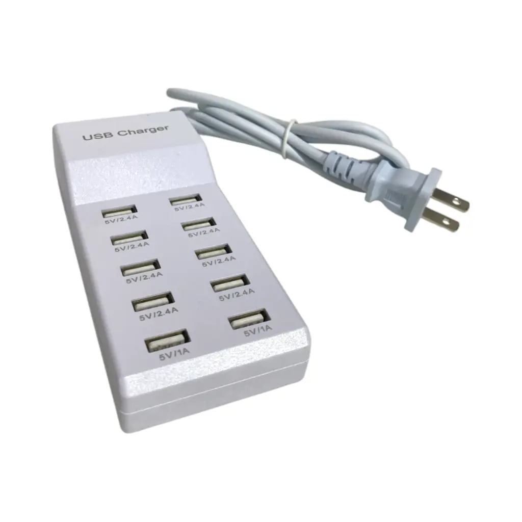 Cargador Estación USB 10 entradas 50W 2.4A/1A