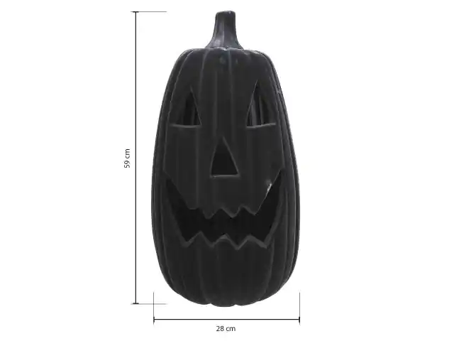 Calabaza Negra con luz led/musica, pvc gamuzado. ØRef:XR3514/DS2330ZR
