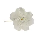 Flor navideña magnolia blanca premium, acrílico y piedras. Ref:ES29409