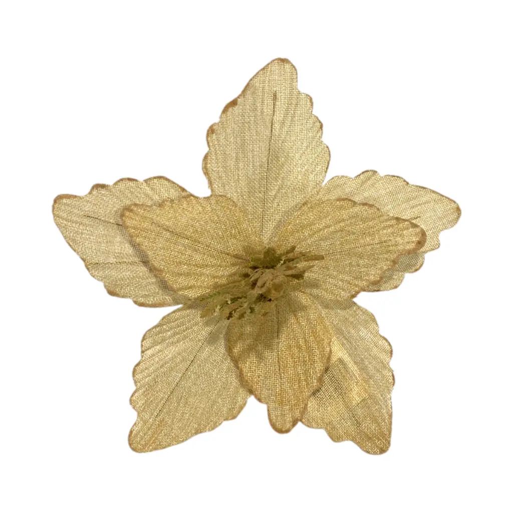 Flor Navideña Ponsetia Yute cafe. Ref:SH26-108 (Ø30cmx30cm)