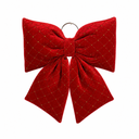 Lazo Navideño Rojo/Dorado Terciopelo Rombos. Ref:753302. (32x40cm)