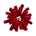 Flor Navideña Roja Terciopelo. Ref:ES29392. (Ø24cm x 27cm)