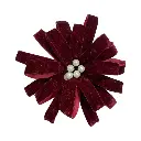 Flor navideña vino terciopelo. (Ø24cm x 27cm)  Ref:ES29393