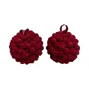 Esfera Navideña Borgoña Texturizada bolitas, set x2pcs. Ref:ES29380. Ø10cm