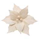 Flor Navideña Terciopelo Beige Ø30cm. Ref:TJ26-4018. 