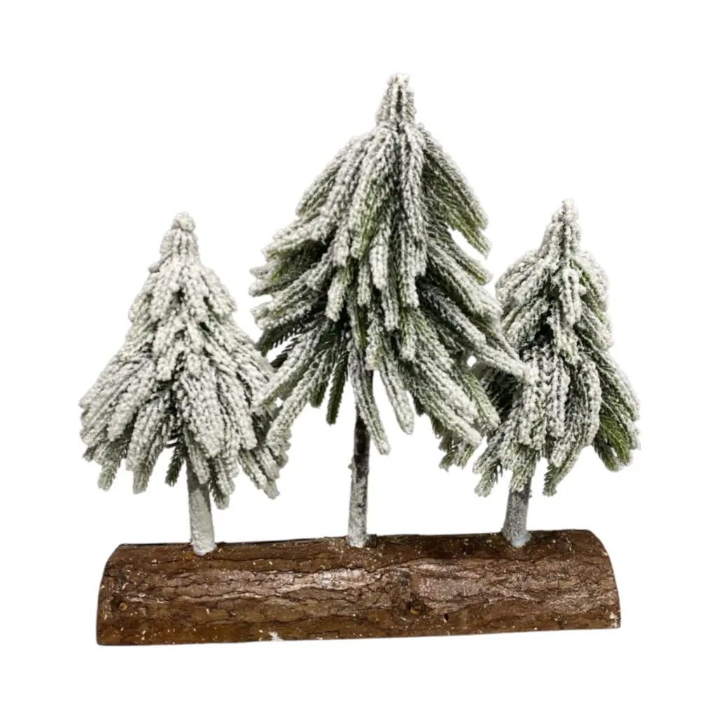 Bosque de pinos con base de madera. Ref:ES27030. 28x7x30cm