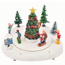 Escena Navideña Árbol niños jugando, con luz, moviento y sonido. Ref:DF66596