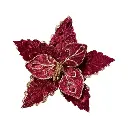 Flor Navideña Terciopelo Borgoña con dorado. Ø25cm. Ref:ES29517