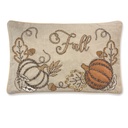 Forro de cojín rectangular de calabazas bordada "fall" 30x50cm