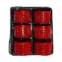Aros de servilleta Níquel Rojo, set x 6pcs. Ref:ES31710. (2.1x4.5cm)