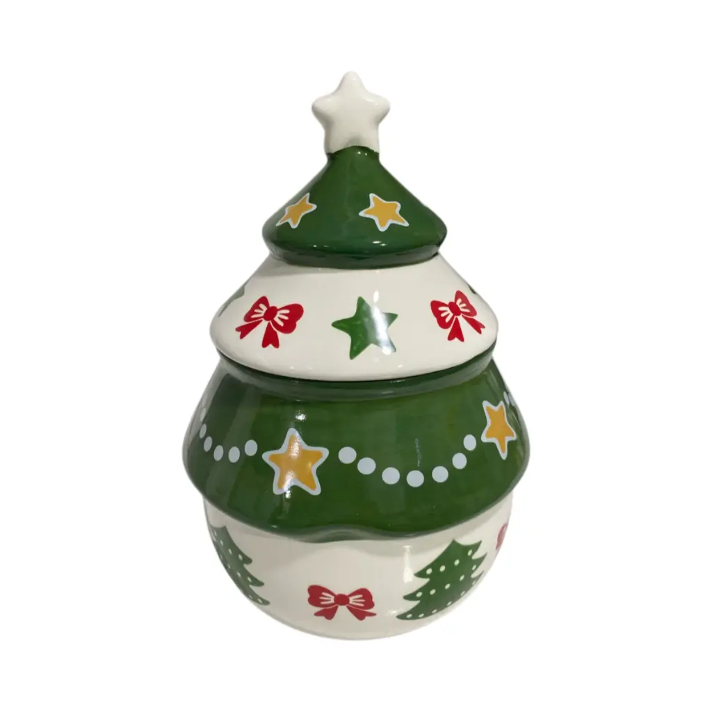 Bombonera Árbol de cerámica. Ref:SYZ24Q24K1255H. (Ø13.4cm x 19.5cm)