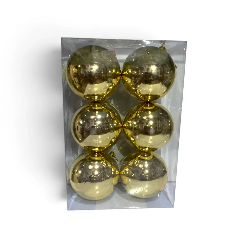 Esfera Navideña Dorada Ø10cm, set x 6pcs. Ref:IC01-126411-08