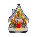 Casa Navideña Candy poliresina, con luz led y musica. USB. Ref:ES29009 (11.5x10x15.5cm)